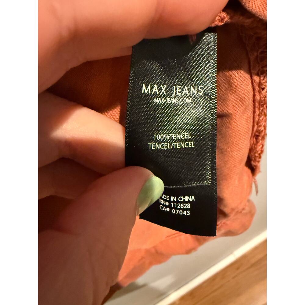 Max Jeans Rust Tencel Utility Jacket Size Small - image 4